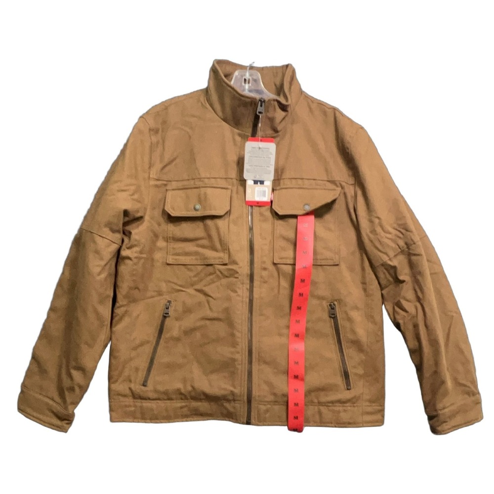 Levis Filson Tin Cloth Utility Bomber Jacket Mens M Brown Quilted Full Zip